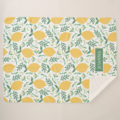 Boerderij Citrus Lemon Pattern Monogram Bright Lan Sherpa Deken (Voorkant (horizontaal))