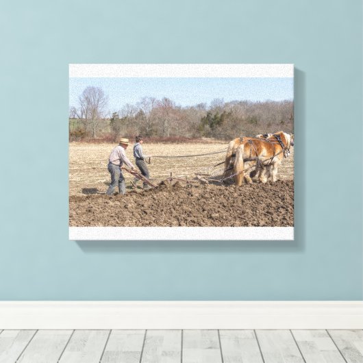 Boerderij Clydesdales Canvas Afdruk (Insitu (Houten vloer))