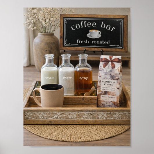 Boerderij Coffee Bar Stilleven Decor | Poster (Voorkant)