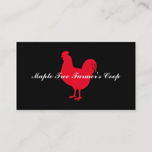 Boerderij Coop Rooster Visitekaartje (Achterkant)