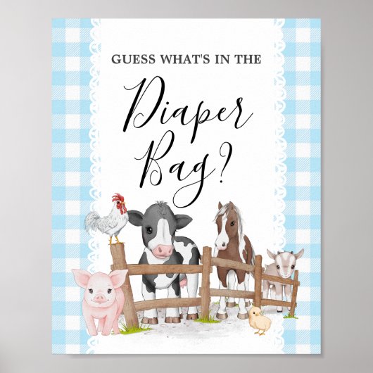 Boerderij Country Baby shower Raad eens wat er in  Poster (Voorkant)