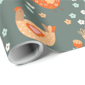 Boerderij Country Folk Art Cadeaupapier (Rol Hoek)