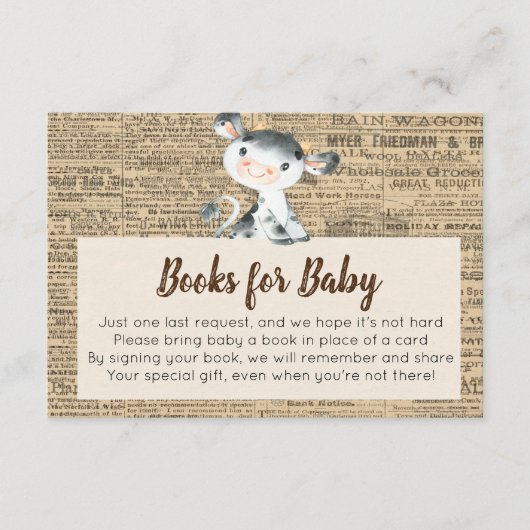 Boerderij Cow Books for Baby Card Informatiekaartje (Voorkant)