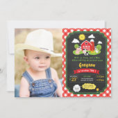 Boerderij Cowboy verjaardagsuitnodiging Kaart (Voorkant)