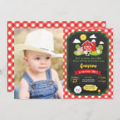 Boerderij Cowboy verjaardagsuitnodiging Kaart (Voorkant / Achterkant)