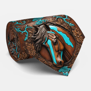 Boerderij Cowboy Western Country Turquoise Brown H Stropdas
