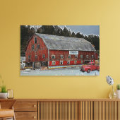 Boerderij Dairy Canvas, Rode Barn en Truck Canvas Afdruk (Insitu (Woonkamer))