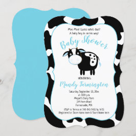 Boerderij Dairy Koe Boy Baby shower Kaart