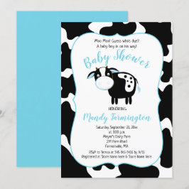 Boerderij Dairy Koe Boy Baby shower Kaart