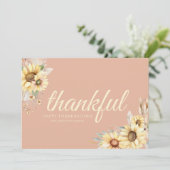 Boerderij Dankbaar Bloemen Chic Happy Thanksgiving Feestdagenkaart (Staand voorkant)