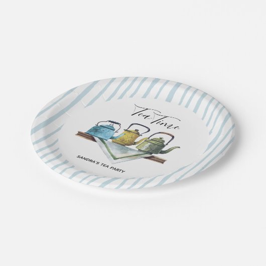 Boerderij Decor  Theepotten Waterverf Papieren Bordje (Gekanteld)