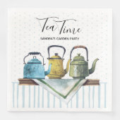 Boerderij Decor Theepotten Waterverf Servet (Voorkant)