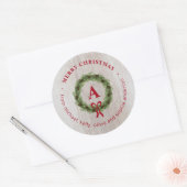 Boerderij Dennekrans Monogram Prettig Kerstfeest Ronde Sticker (Envelop)