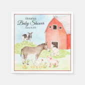 Boerderij Dier Baby shower Papieren servetten (Voorkant)