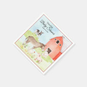 Boerderij Dier Baby shower Papieren servetten (Hoek)