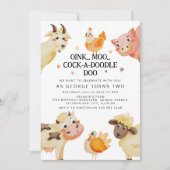 Boerderij Dier Barnyard Verjaardagsfeestje Kaart (Voorkant)