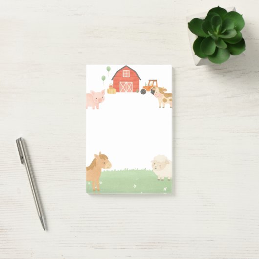 Boerderij Dier Barnyard Waterverf Sticky Notes (Kantoor)