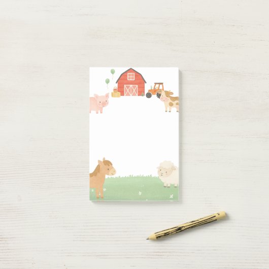 Boerderij Dier Barnyard Waterverf Sticky Notes (Op bureau)