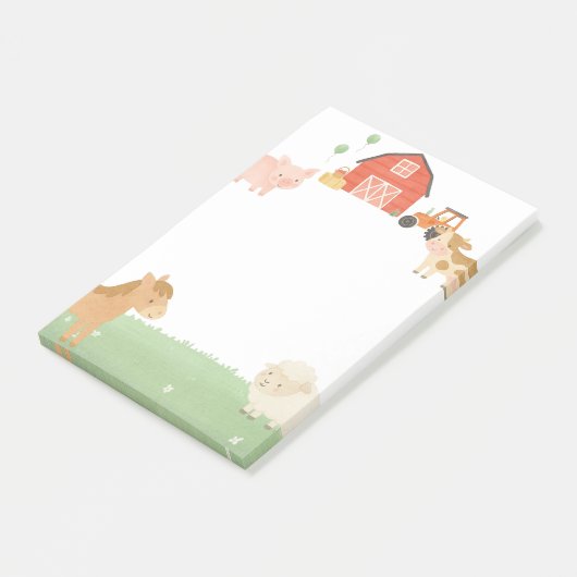 Boerderij Dier Barnyard Waterverf Sticky Notes (Schuin)