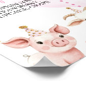 Boerderij Dier Eerste Jaar Foto Milestone Poster (Hoek)