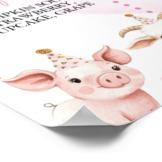 Boerderij Dier Eerste Jaar Foto Milestone Poster (Hoek)