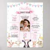 Boerderij Dier Eerste Jaar Foto Milestone Poster (Voorkant)