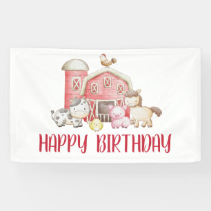 Boerderij Dier en Barn Birthday Spandoek