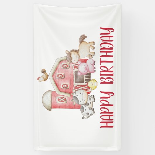 Boerderij Dier en Barn Birthday Spandoek (Verticaal)