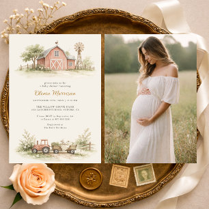 Boerderij Dier Foto Baby Shower Kaart
