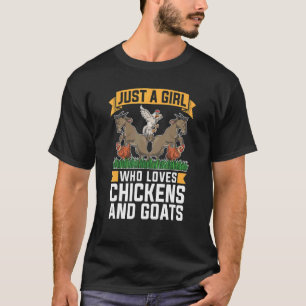 Boerderij dier gewoon een meisje dat houdt van kip t-shirt
