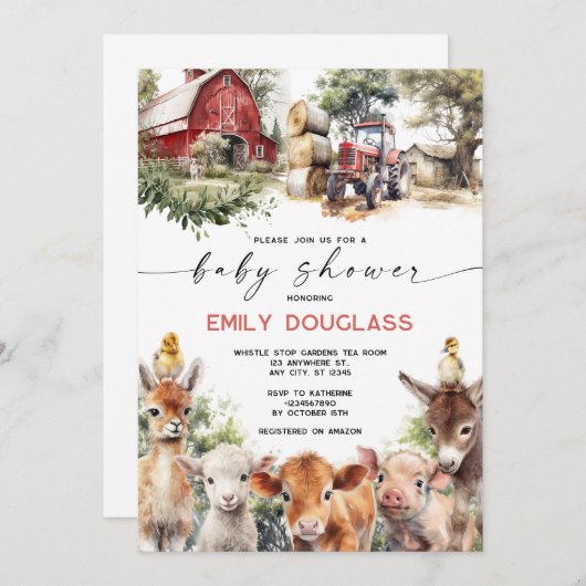 Boerderij Dier Kaart (Voorkant / Achterkant)