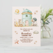 Boerderij Dier Kinder Boer 1e Verjaardagsfeest Kaart (Staand voorkant)