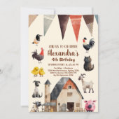 Boerderij Dier Kinder Boer Verjaardagsfeest Kaart (Voorkant)