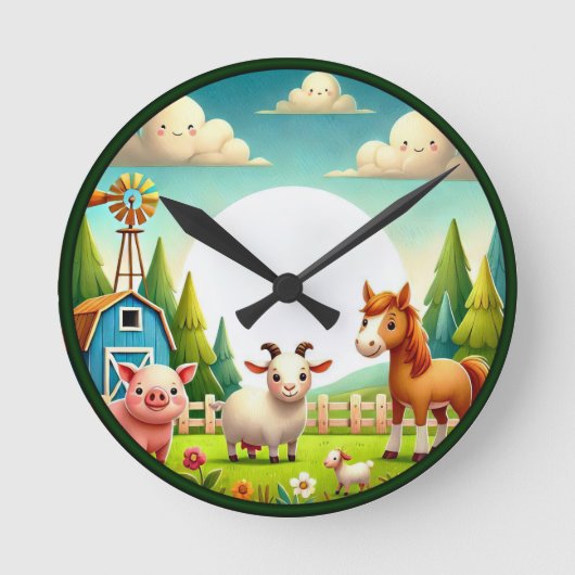Boerderij Dier Kinder Kamer Ronde Klok (Voorkant)