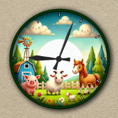  Boerderij Dier Kinder Kamer Ronde Klok