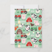 Boerderij Dier Kinderverjaardagsfeestje Bedankt (Achterkant)