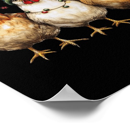 Boerderij Dier Kip Kerst Coquette Boog Kip Poster (Hoek)
