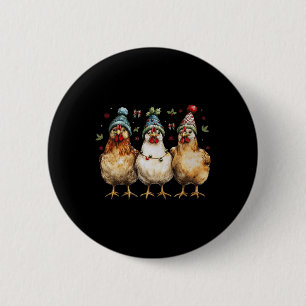 Boerderij Dier Kip Kerst Coquette Boog Kip Ronde Button 5,7 Cm
