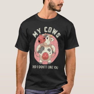 Boerderij Dier Koe  Boer Landbouw Schattige Koe T-shirt