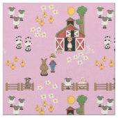 Boerderij dier roze kinderkamer stof (Close Up)
