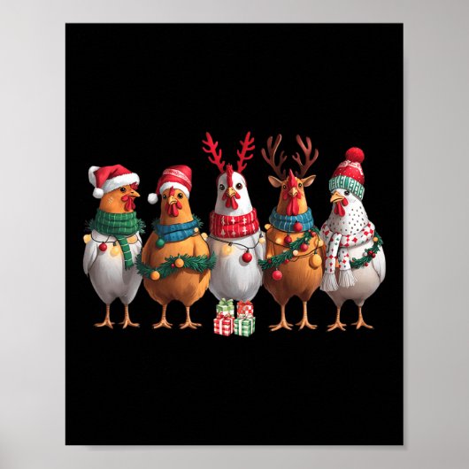 Boerderij Dier Schattige Kerstvakantie Funny Chick Poster (Voorkant)