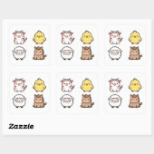 Boerderij Dier Sticker Set van 4 | Koe Kuiken Scha (Vel)