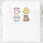 Boerderij Dier Sticker Set van 4 | Koe Kuiken Scha (Tas)