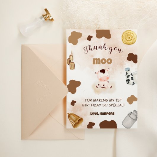 Boerderij Dier Thema Verjaardag Bedankkaart