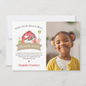 Boerderij Dier Verjaardagsfeest Rood Geruit Jongen Bedankkaart (Voorkant)