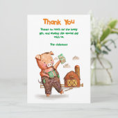 Boerderij Dier Verjaardagsfeestje Bedankkaart (Staand voorkant)