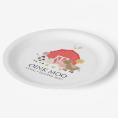 Boerderij Dier Verjaardagsfeestje bord Rode schuur (Gekanteld)