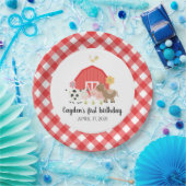 Boerderij Dier Verjaardagsfeestje Borden rood plai Papieren Bordje (Feest)