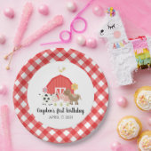 Boerderij Dier Verjaardagsfeestje Borden rood plai Papieren Bordje (Feest)
