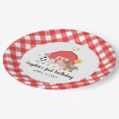 Boerderij Dier Verjaardagsfeestje Borden rood plai Papieren Bordje (Gekanteld)